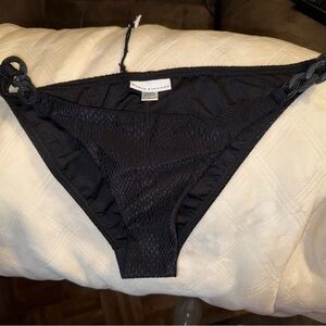 NWT Robin Piccone Eve High Leg Bottoms Black Swimwear L65452 Womens Size L